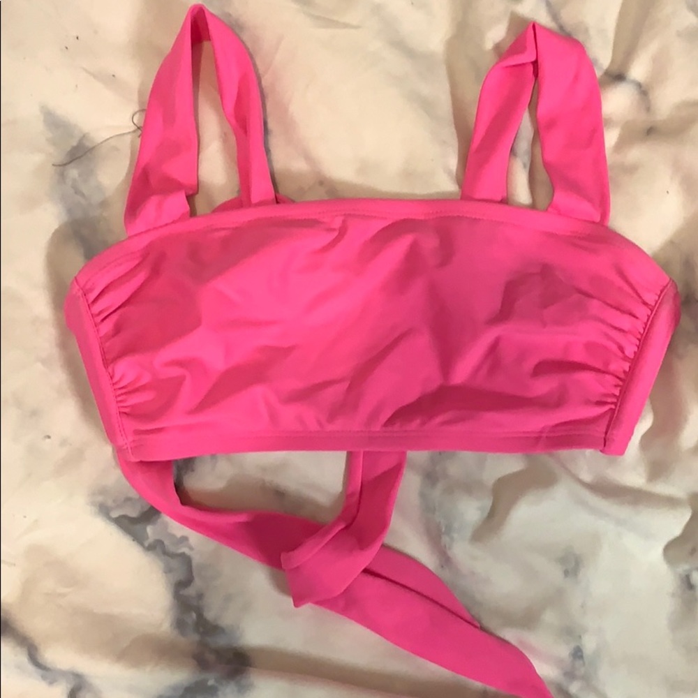 Bright pink swim top!